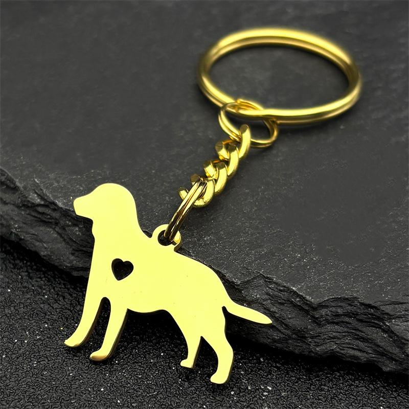 Süßer Hund Welpe Herz Labrador Schlüsselanhänger Damen Herren Edelstahl Gold Silber Farbe Tier Haustierliebhaber Familie Schlüsselhalter Schmuck