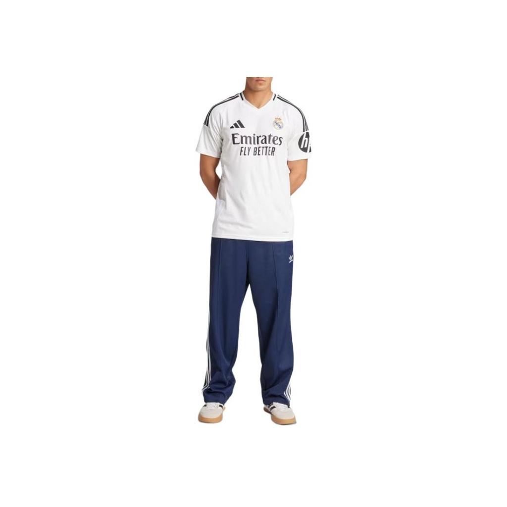 Adidas Striped Logo V-Neck Slim Fit T-Shirt Men Tops White JX2136