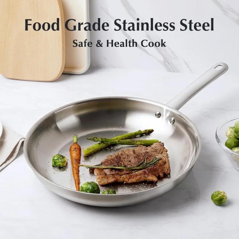 KOCH SYSTEME CS 8/10 Zoll Bratpfanne Edelstahl Steakpfanne mit 3-lagigem Boden Raucharm Kochtopf für Universalkochfelder