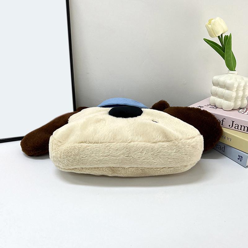 Cartoon  Headmaster Dog Handheld Underarm Bag Portable One-Shoulder Dual-Purpose Sweet Large-Capacity Plush Crossbody Bag