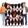 Alice In Wonderland Blanket Soft Cozy Throw with Hearts Design for Bed Sofa, Lightweight and Warm, Perfect Birthday Gift for Fan