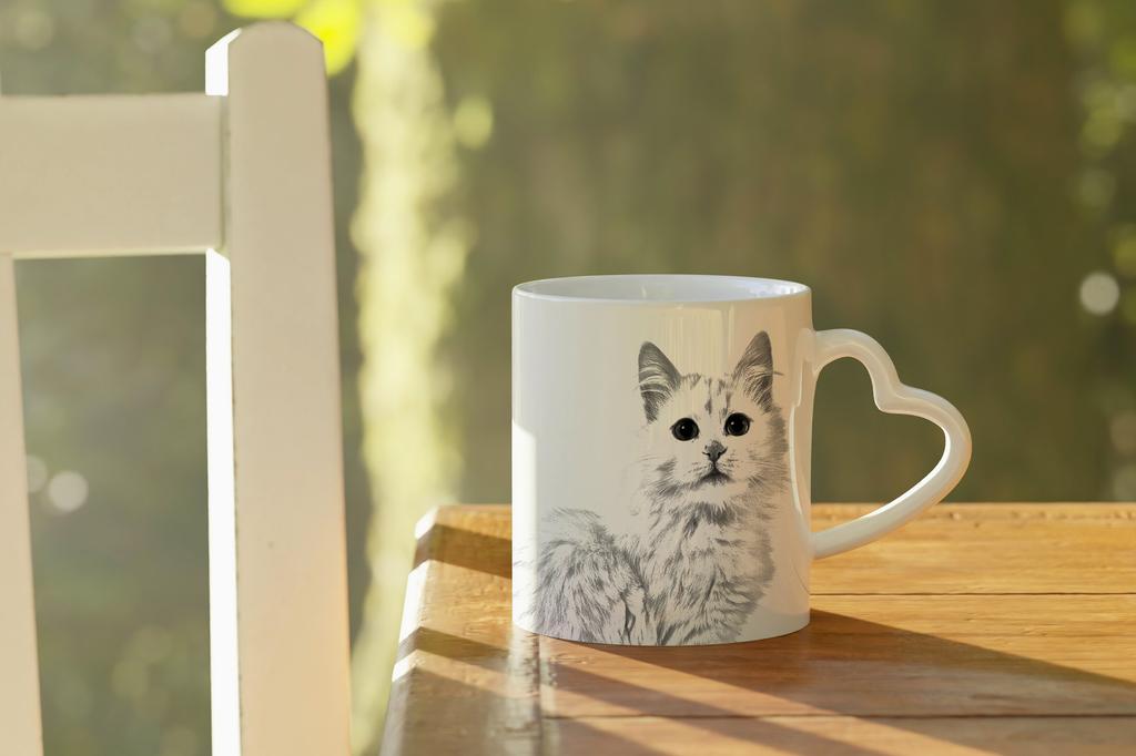 Turkish van – Cat mug, adorable heart-shaped handle mug | Art-Dog