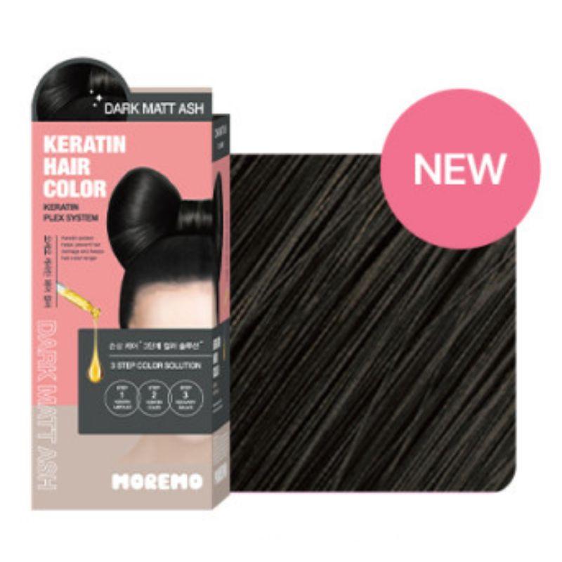 

moremo Keratin Hair Color Self Dye Kit Dark Matte Ash Double Set Low Damage & Nourishing 120g x 2