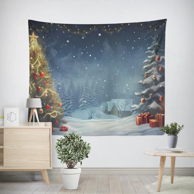 Neujahr Weihnachtsthema Schneemannmuster Wohnzimmer Schlafzimmer Dekotapisserie