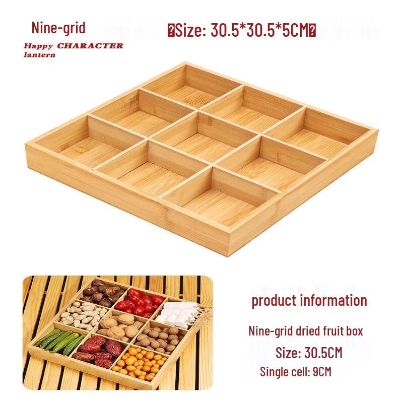 Nine-Compartment Wooden Stove Tea Serving Tray