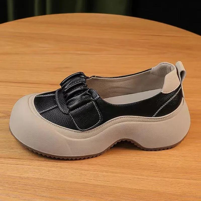 Women Platform Shallow Loafers Shoes Designer Mid Heels Casual Shoes Autumn Running 2024 New Sport Shoes Walking Lady Chaussures