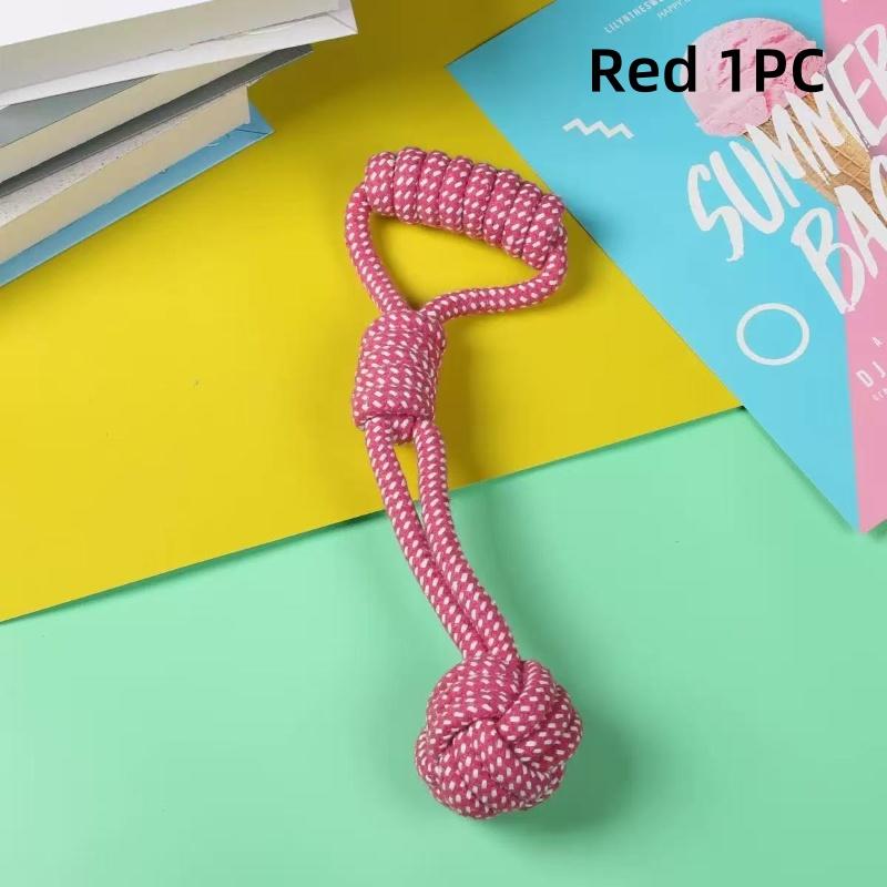Dog Cotton Rope Toy Chew Toy Durable Braided Teeth Cleaning Toys for Small Medium Dog Outdoor Interactive Training Pet Supplies