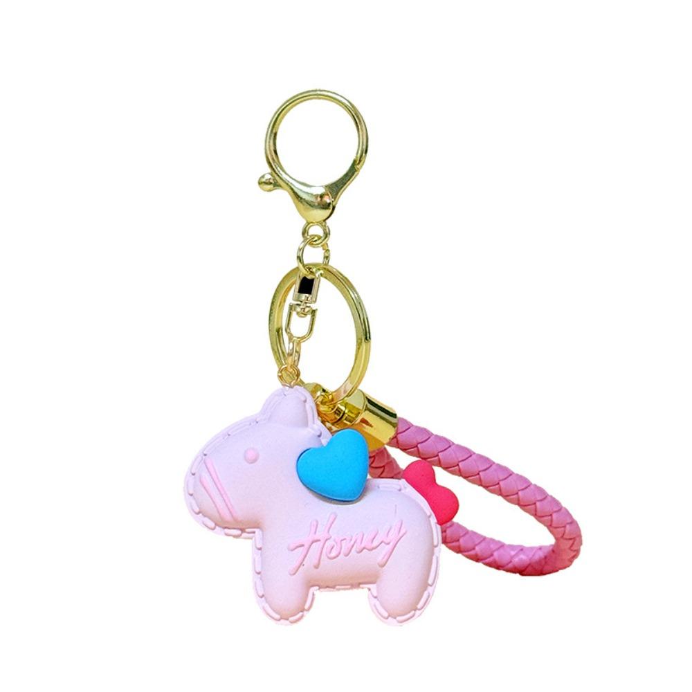 Small Bell Horse Pendant Heart New Year Keychain Fashion Bag Pendant Ornaments  Bag Decor