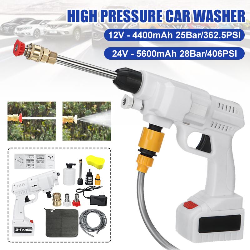 120-200W Cordless High Pressure Car Washer Guns 12/24V Handheld Auto Spray Car Clearning Tools Washing Machine Garden Water Jet