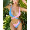 Sexy Asymmetrische Splicing Bandage Bikini Frauen Bademode Weiblichen Badeanzug Zwei-stück Bikini set Badende Badeanzug Schwimmen Dame