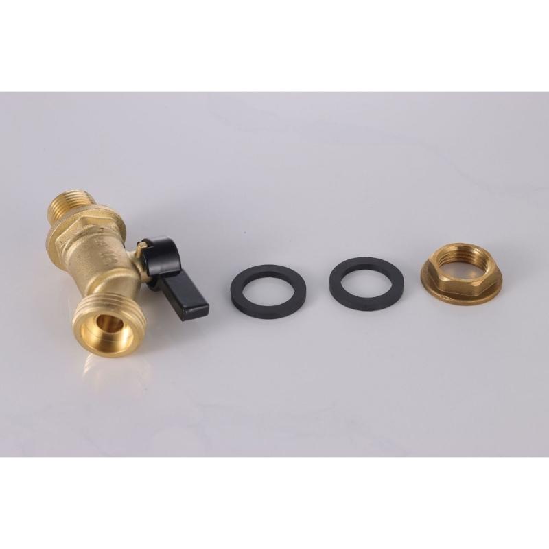 Solid Brass Water Spigot Valves 1/2 Inch NPT Inlet 3/4 Inch GHT Outlet Full Port Designs for Rainwater Collection Systems