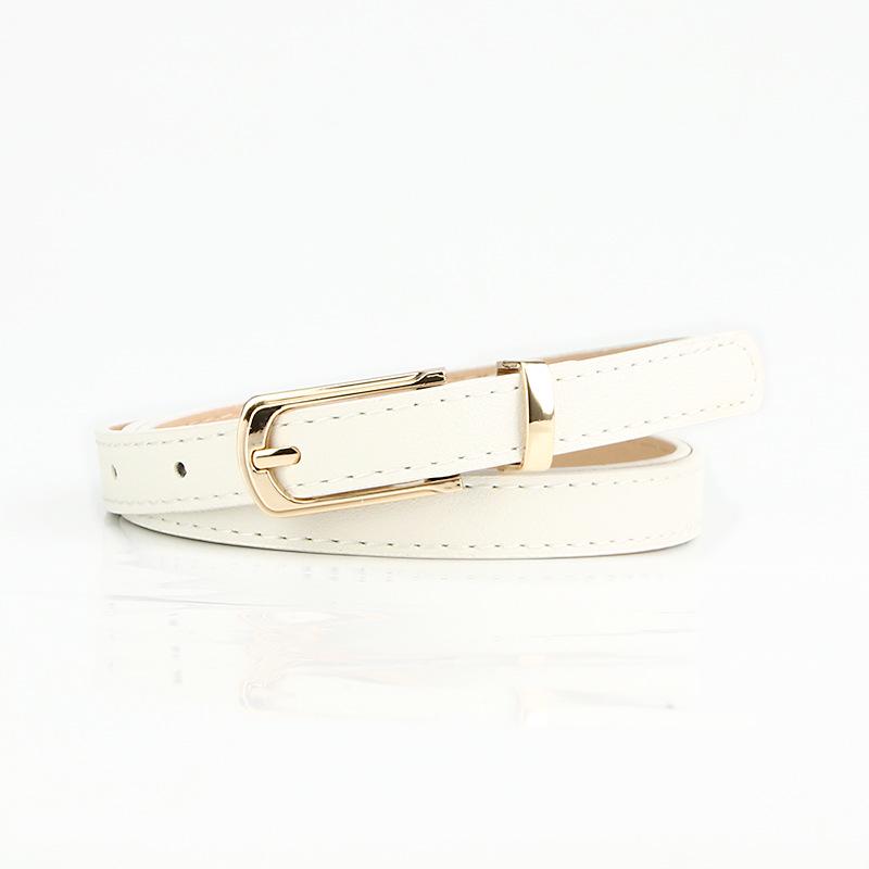 Korean Style Multicolor Thin Waist Belt – Women's Fashion PU Leather Accessory for Dress or Sweater.