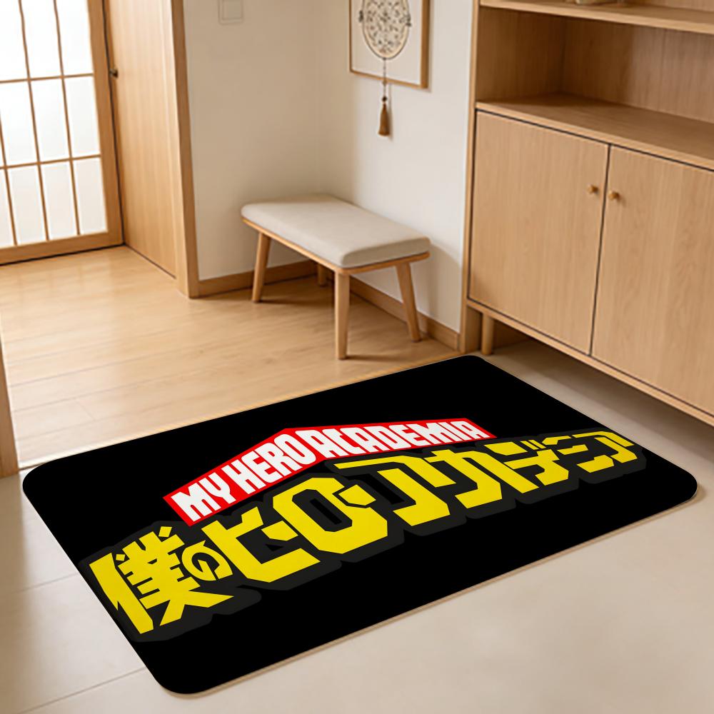 ANIME M-My Hero Academia Floor Mat Absorbent Floor Mat Non-Slip Entrance Rug for Bathrooms Restrooms and Toilets