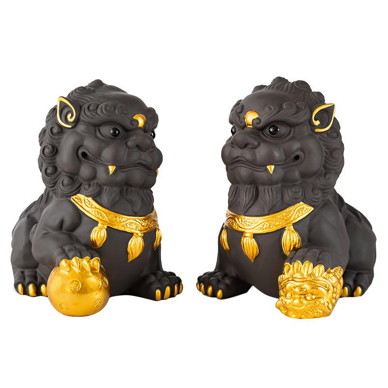 Purple Clay Pixiu Tea Pet for Kung Fu Tea Set, Desktop Decoration
