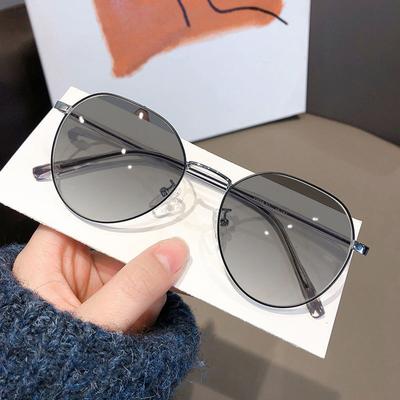Oval Frame Color-Changing Glasses Fashionable Light Mirror for Women