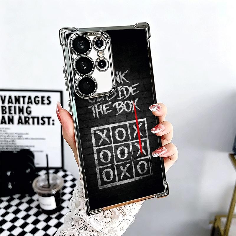 

Think Outside The Box Soft Phone Case For Samsung Galaxy S26 Ultra S25 Edge S24 FE S23 Plus S22 S21 + S20 Plating Anti-Fall Fund Samsung S20 FE