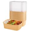 temeiju Disposable Kraft Paper Food Containers with Lids
