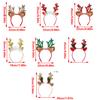 6pcs Holiday Reindeer Antler Hairbands With-Colorful Silk Red