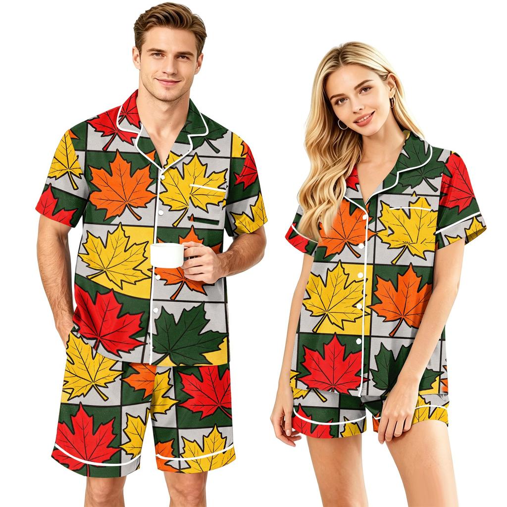 Couples Halloween Print Comfortable Pajama Set for Loungewear