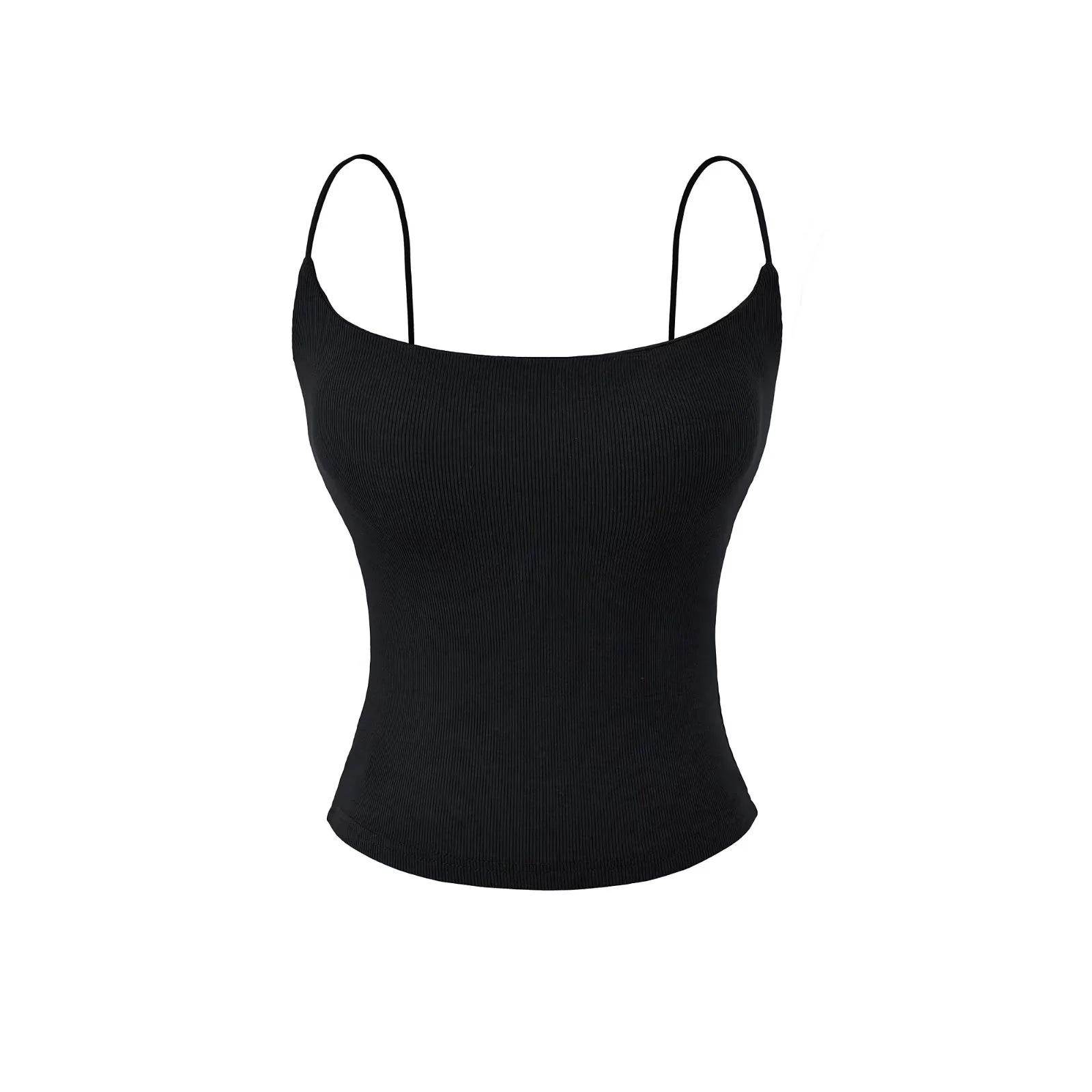 

Pure Desire Spicy Girl Women s Camisole with Built-in Bra: Enhances Chest & Back, Ideal as Outer or Base Layer. S чёрный