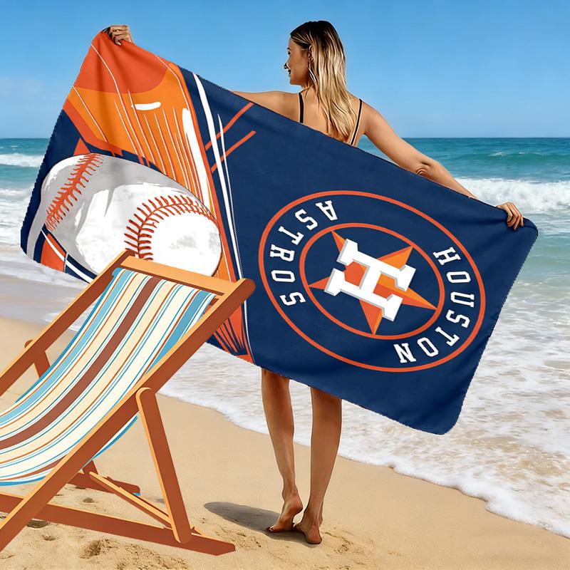 Houston Astros Print Beach Towel, Large Soft Quick Dry Towel for Beach Camping Swimming