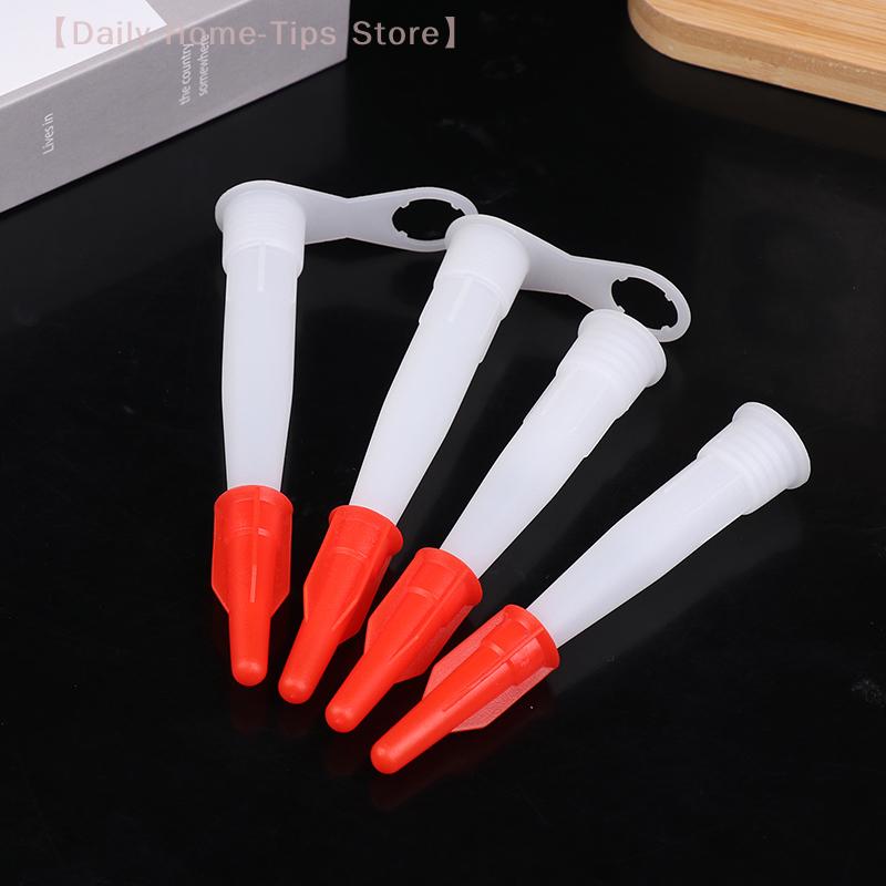 10Pcs Spare Silicone Nozzle Sealant Tool Kit Re-sealable Mastic Cartridge Spare Nozzles Screw Cover For Caulking Pipes