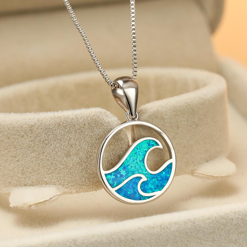 

Летнее японское ожерелье с подвеской в виде волны, женское ожерелье высокого класса, нишевый дизайн, персонализированное ожерелье