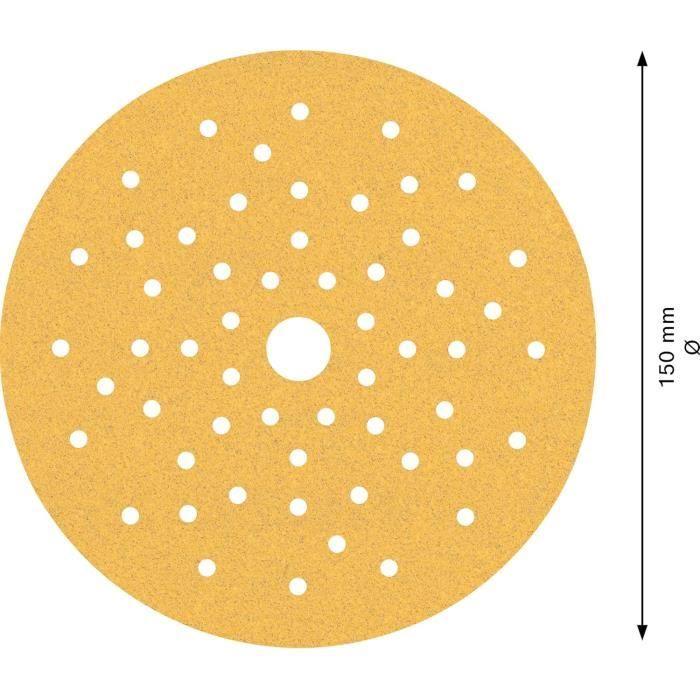 Bosch professional 50x feuilles abrasives expert c470 multi-trous pour bois dur,peinture sur bois,ø 150 mm,grain 100,accessoires