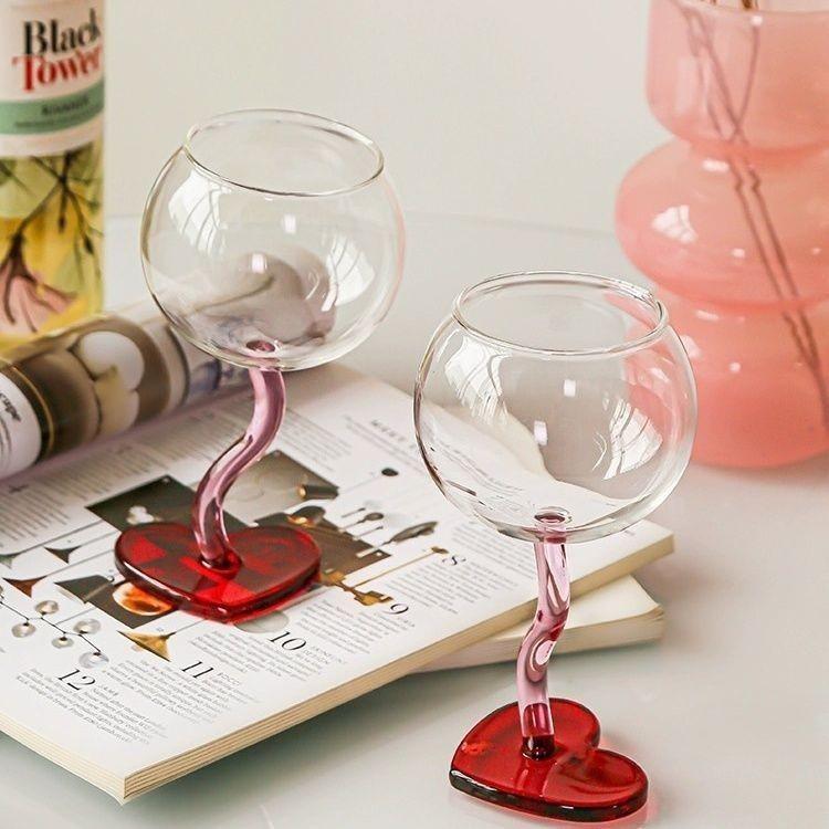 Luxurious Heart-Shaped Wine Glass - Perfect for Valentine's Day, Weddings, and Home Use