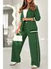 2025 Euro-American Ribbed Solid Color Fashion 2-Piece Set