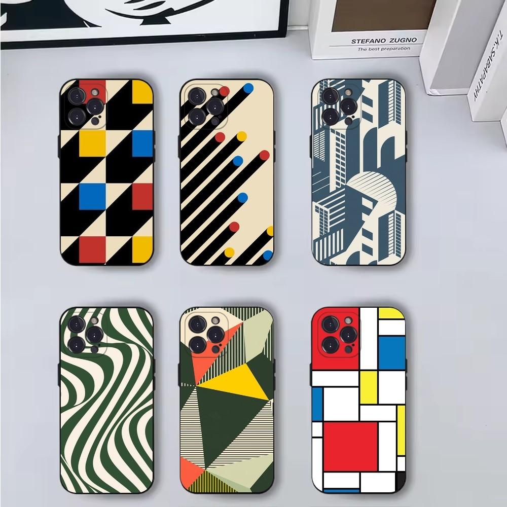 Bauhaus Exhibition Phone Case For iPhone 16,15,14,13,12,11,Pro,X,XS,Max,XR,Plus,Mini Soft Black Cover