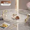Clear Plastic Serving Tray PET Material with Handles Versatile Dining Tea Serving Platter for Home Restaurant Cafe Decorate