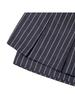 Kirsh Striped Button Point Pleated Skirt [Navy]