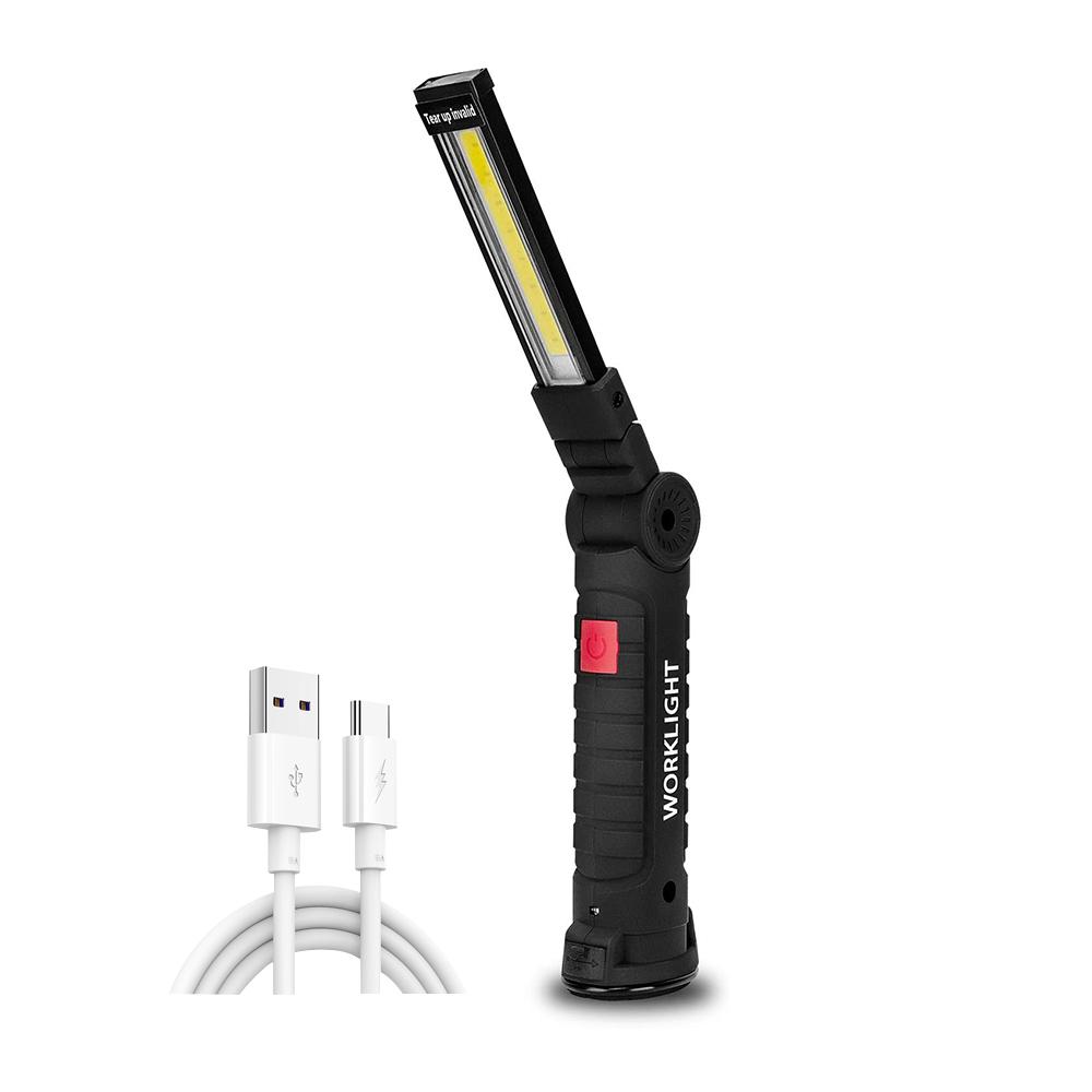 

Rechargeable Camping LED Flashlight Work Light with Magnet and Hook IP64 Waterproof 5 Lighting Modes Suitable for Night Work 300LM