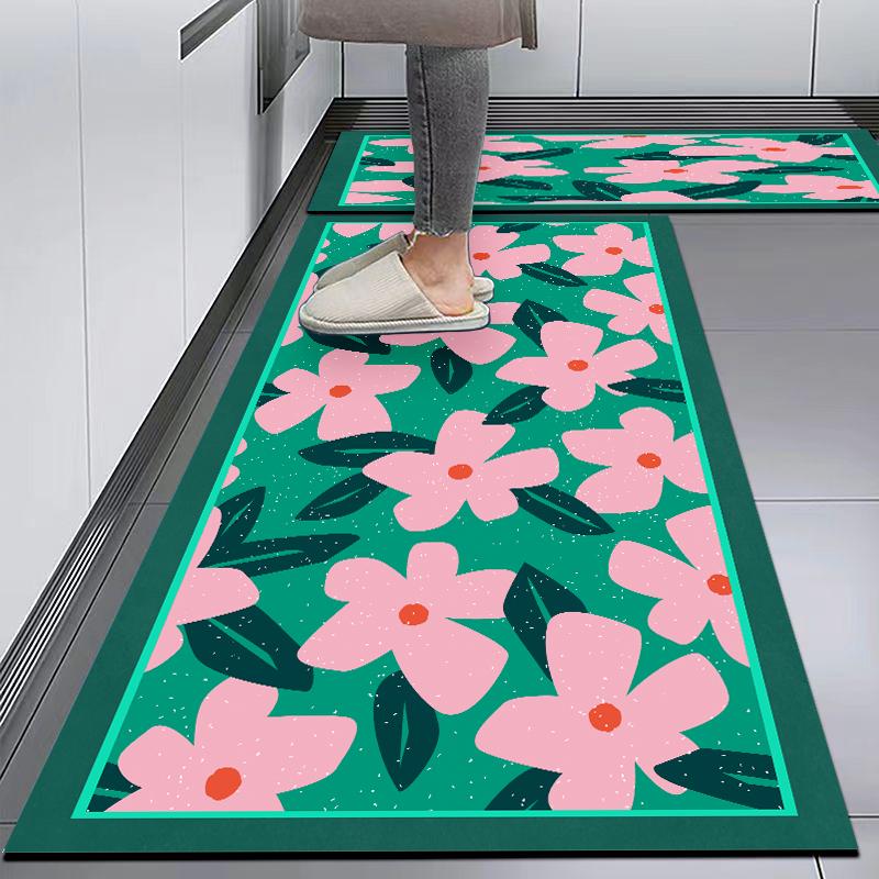 Household Diatom Mud Special Kitchen Floor Mat Blue Floor Mat Kitchen Nonslip And Dirtresistant Foot Mat Oilproof And Waterproof Floor Mat