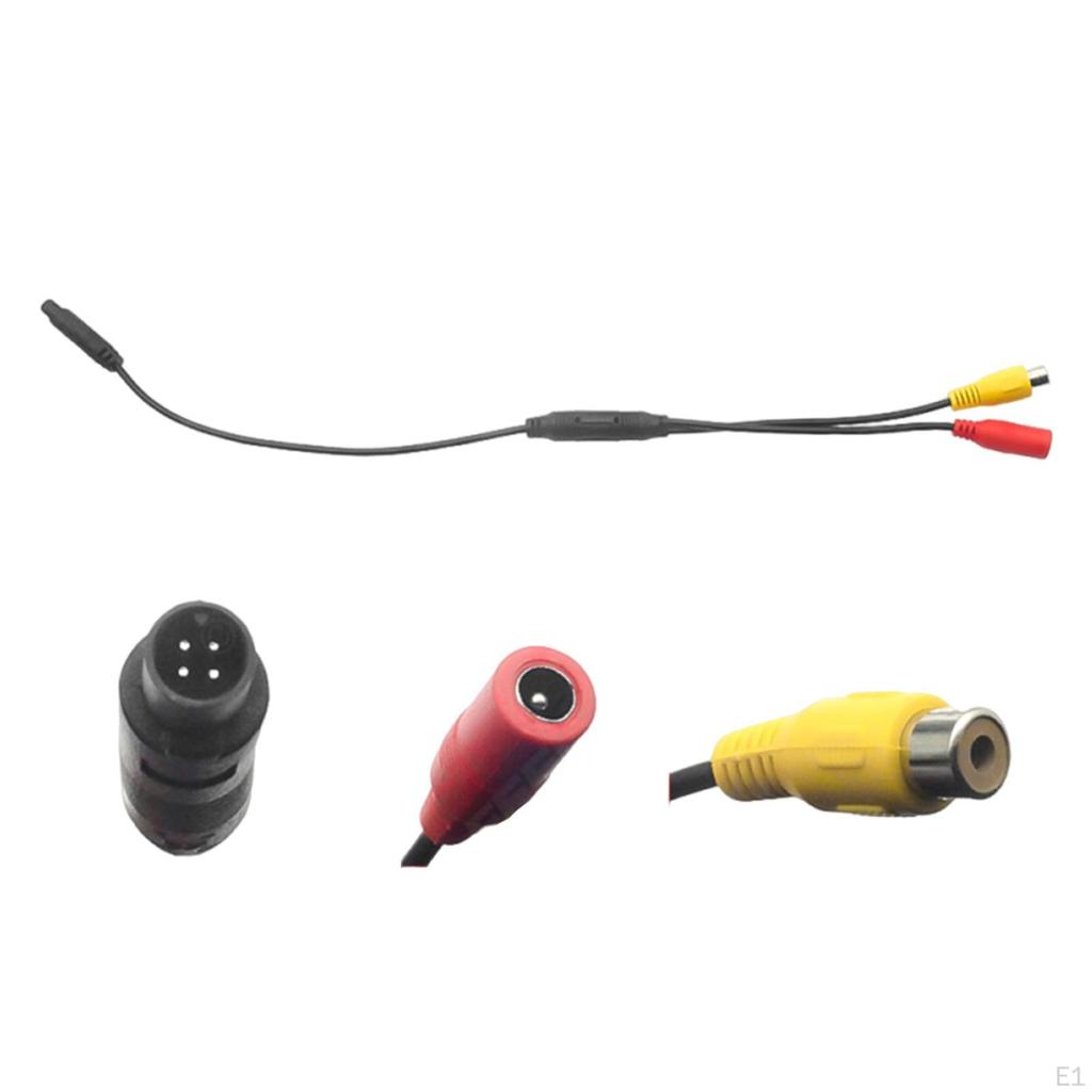 Rear View Camera Adapter Cable Signal Power Universal Stable Transmission Compact 4 Pin Male