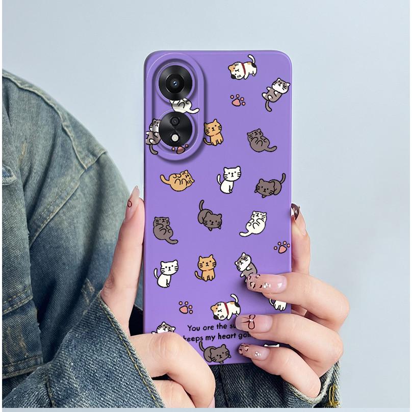 For OPPO A78 4G Phone Case CPH2565 Cover Soft Silicone Cute Panda Flower Boys Girls Painted Shell Funda Protective Casing Coque