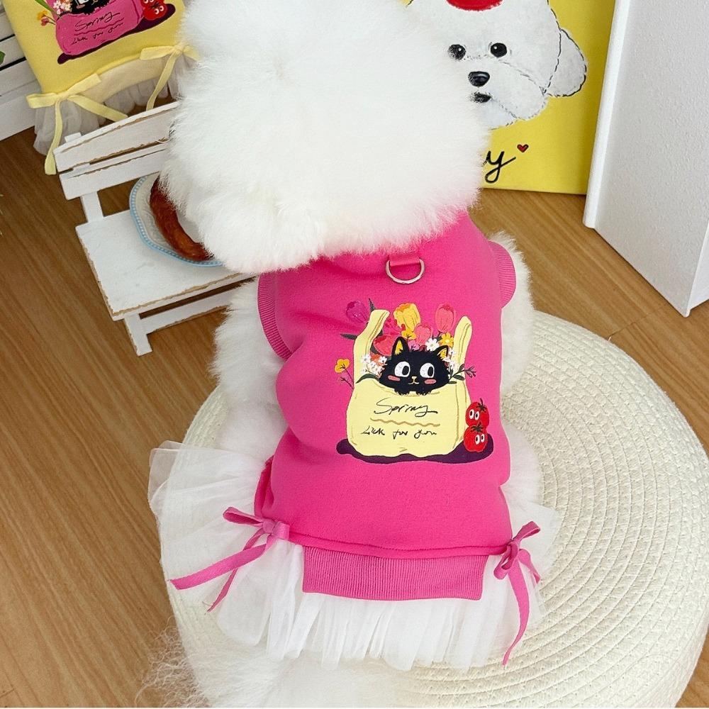 

Dopamine Dog Pullover Hoodie Warm Thick Pet Puppy Skirt Fashion Style Dog Clothing Gift Clothing XS розы красного