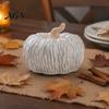 Matte White Harvest Gifts Ceramic Pumpkin Fall Table Centerpiece, Realistic Fake Figurine Nordic Style Home Accessories for Autumn Halloween