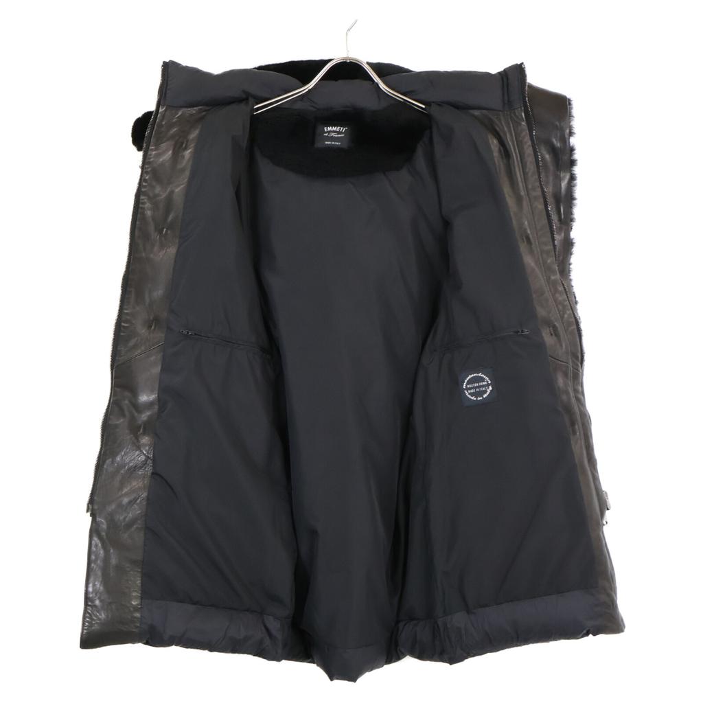 EMMETI Black RAIMONDO Mouton Leather Down Coat Coat 48 blackUsed