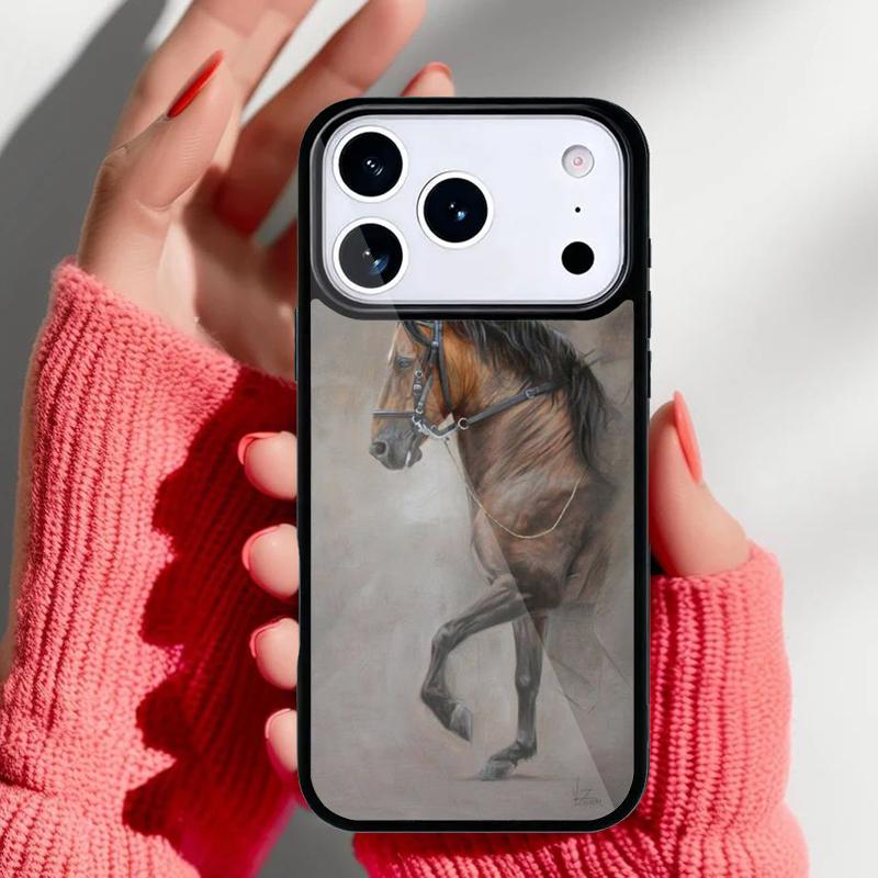 Horse Painted Art soft Phone Case for iPhone 17 16 15 14 13 Pro Max Back Cover for 12 11 Pro Coque