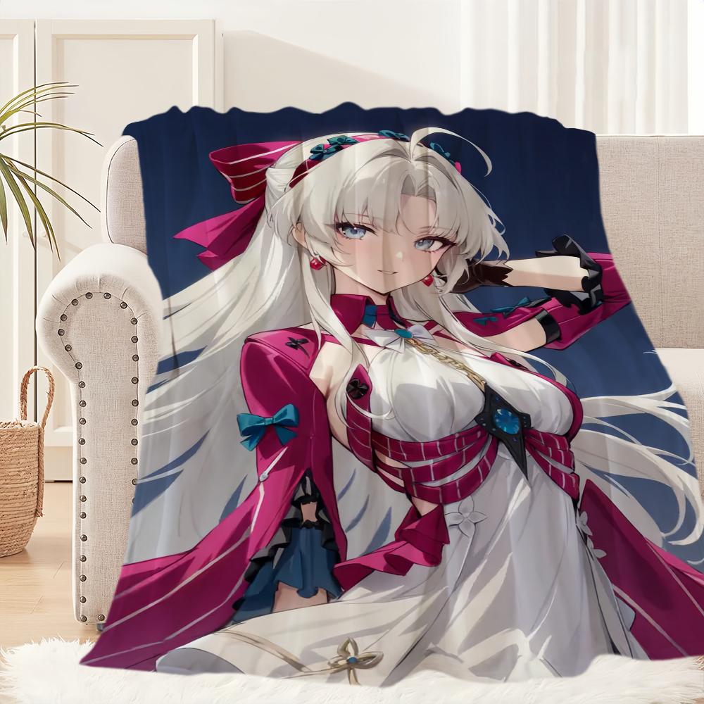 Game Wuthering Waves Carlotta Blanket Plush Nap Sofa Rug for Living Room Warm Office Bedroom Birthday Home Travel Kid Gifts