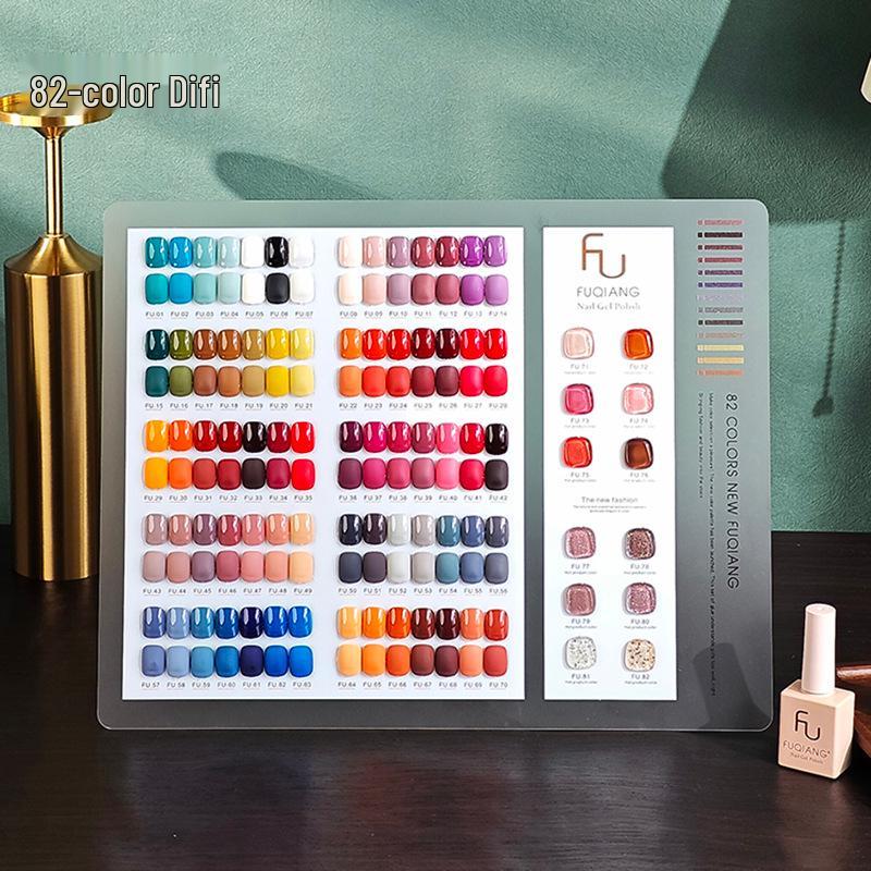 

Набор гель-лаков Fuqiang 82 цвета: 2025 Профессиональная салонная коллекция нюдовых и светотерапевтических лаков