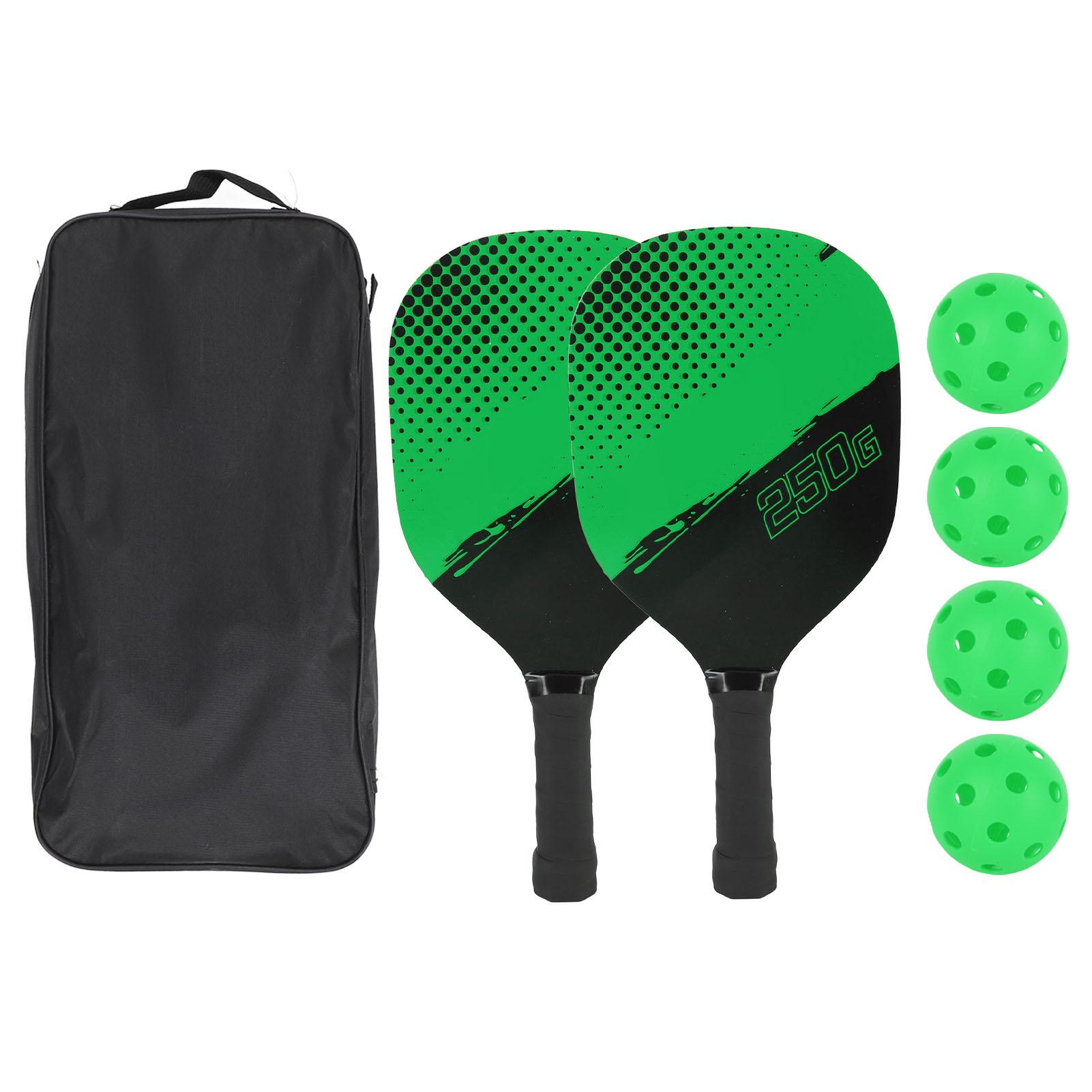 

Набор ракеток для пиклбола, легкие, устойчивые к поту, ракетки для пиклбола с 4 мячами, сумка для переноски на улице Green
