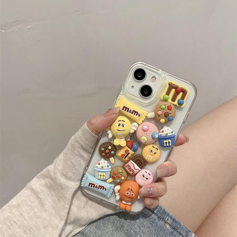 Fun Cartoon Chocolate Chip Mobile Phone Case For Iphone17Promax Candy Apple 14 Cookies 16 Niche