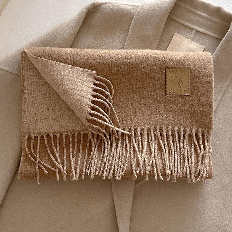 Winter Wool Scarf For Women Long Warm Cashmere Shawl Wrap Solid Lady Scarves Hijab Female Pashmina Bandana Head Scarves Stole