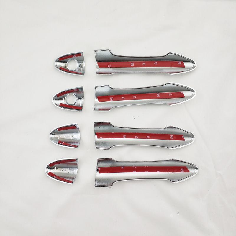 8PCS Chrome Car Accessories Plated Door Handle Bowl Cover Trim Paste Style For Kia Picanto Morning 2011 2012 2013 2014 2015