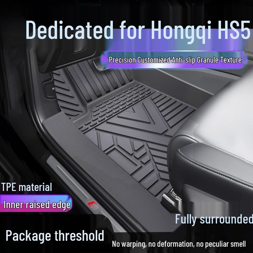 Hongqi HS5 Full Coverage TPE Waterproof Floor Mats with Door Sill Protection Single Layer Upgrade