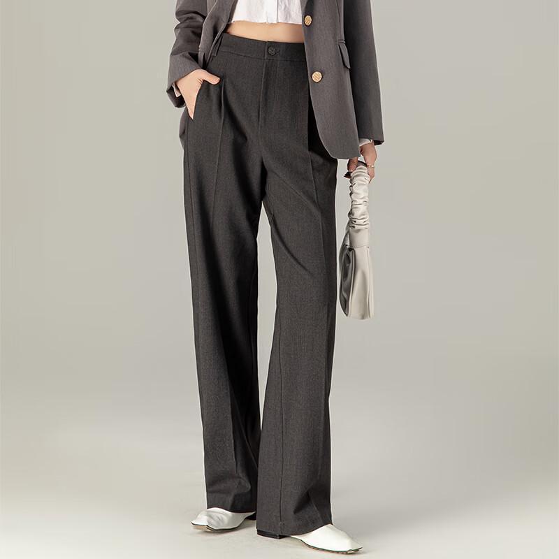 Women's 2024 Autumn High-Waist Wide-Leg Draped Trousers