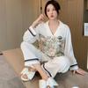 [Jungle Forest] Ice Silk Pajamas Women's 1111 New Spring and Autumn Long Sleeve Suit Internet Celebrity Large Size Loungewear